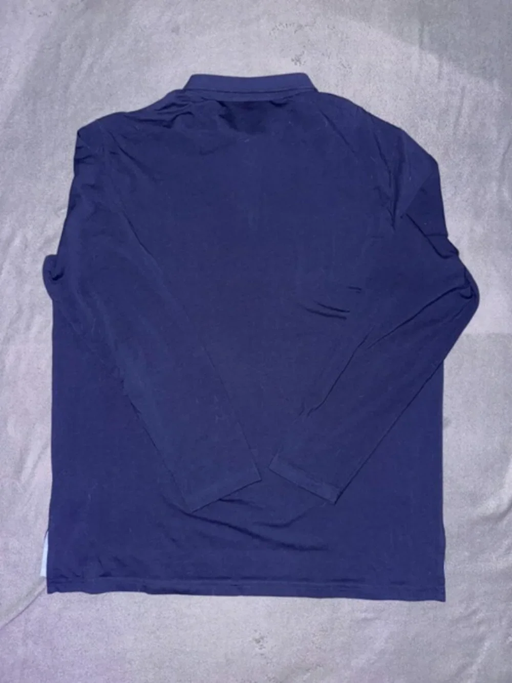 Polo Ralph Lauren Mens Large Long Sleeve Performance Polo Shirt Blue Stretch